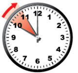 Daylight saving time clock moves forward for one hour from 10pm to 11pm